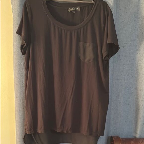 August Silk Gray Relaxed Asymmetrical Short Sleeve Tee Size M - Picture 1 of 6